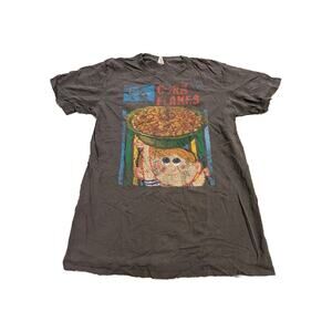 Vintage Kroger Corn Flakes Graphic T-shirt Short Sleeve Brown Size M